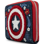 Loungefly  Marvel Capt America 80th Anniversary Floral Shield Zip-Around Wallet