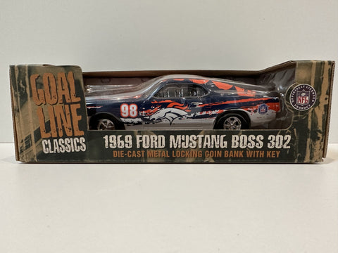 Denver Broncos Ertl Collectibles NFL 1969 Ford Mustang Boss 302 Coin Bank Toy vehicle 1:24