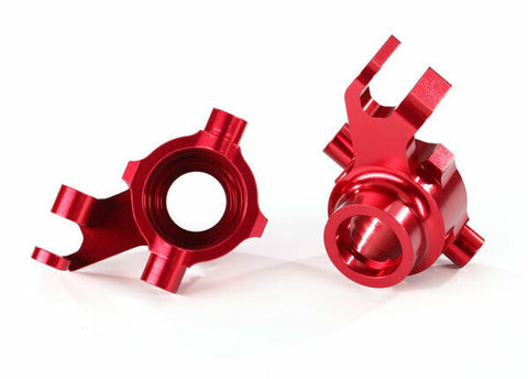 Traxxas Part 8937R Steering blocks 6061-T6 aluminum red anodized left NEW