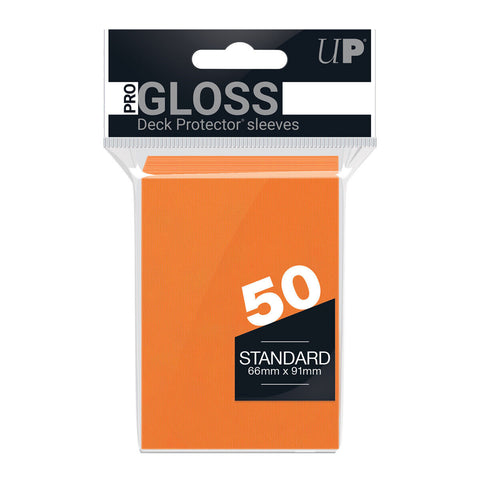 Ultra Pro Pro Gloss Deck Protector Sleeves 50ct Standard 66mm x 91mm Orange