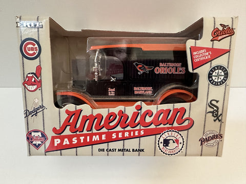 Baltimore Orioles Ertl Collectibles MLB 1993 American Past Time Black Delivery Truck Coin Bank 1:24