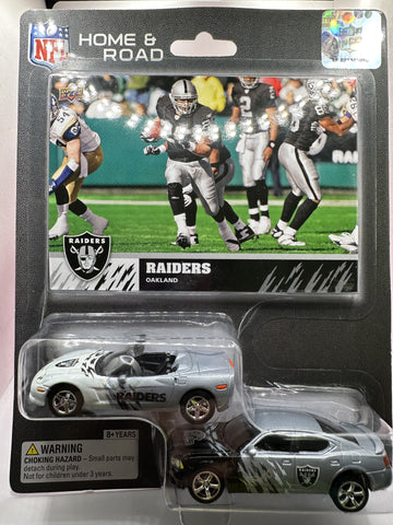 Las Vegas Raiders Upper Deck Collectibles Home/Road 2 Pk Corvette/Charger 1:64