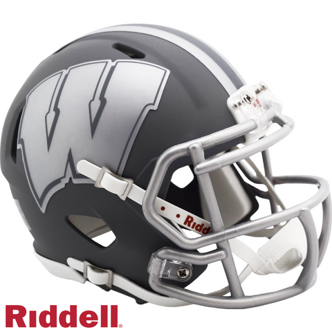 Wisconsin Badgers Alternate Slate Collection Riddell Mini Helmet New in Box