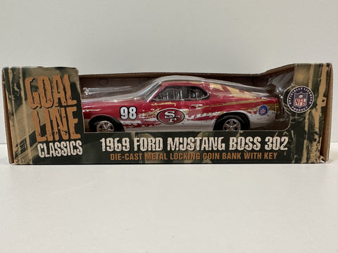 San Francisco 49er Ertl Collectibles NFL 1969 Ford Mustang Boss 302 Coin Bank Toy vehicle 1:24