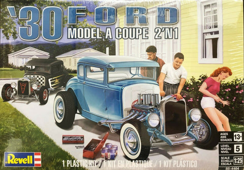 Revell '30 Ford Model A Coupe 2'n1 1:25 Scale Plastic Model Kit 85-4464