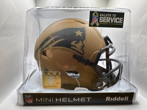 New England Patriots 2023 Salute To Service Alternate Riddell Speed Mini Helmet New in Box