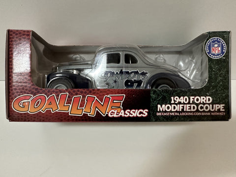 Dallas Cowboys Ertl Collectibles NFL 1940 Ford Modified Coupe Coin Bank w/Key 1:24 Toy Vehicle