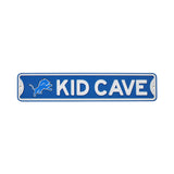 Detroit Lions Steel Kid Cave Sign 16x3 16in Authentic Street Signs
