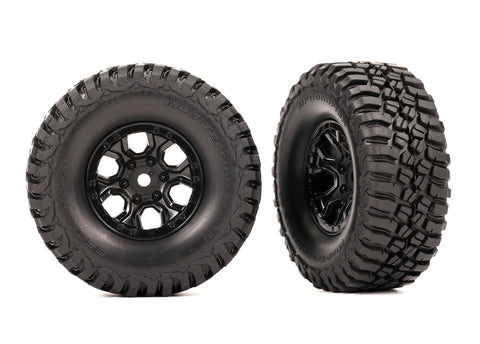 Traxxas 9774 Tires & wheels, Black 1.0' Wheels BFGoodrich Mud-Terrain Tires (2)