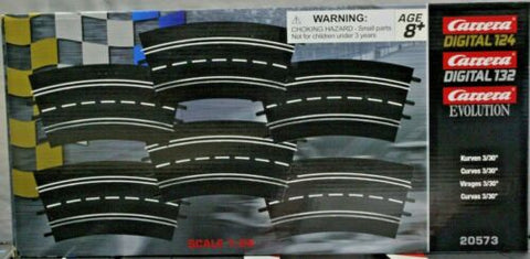 Carrera 20020573 6 Pieces of Radius 3/30 Curve Track 1/24 1/32 Slot Car