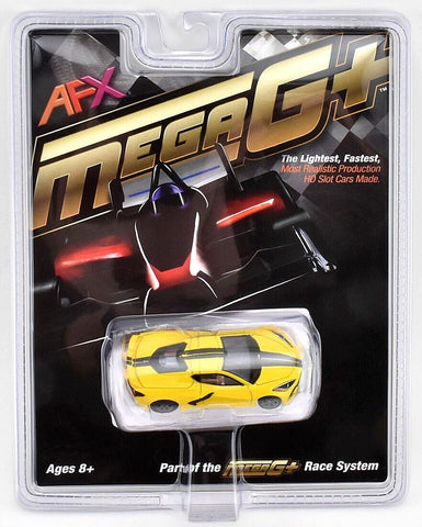 AFX 22013 HO Mega G+ MG+ Plus Corvette C8 Yellow Slot 1:64 Race Car