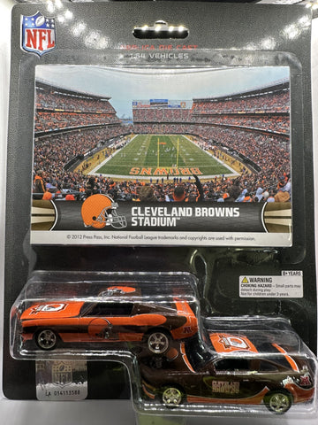 Cleveland Browns Press Pass Collectibles 2 Pk Ford Mustangs Toy Vehicle 1:64