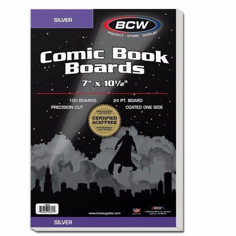 BCW Comic Book Boards Silver 7 x 10 1/2 (100 per pack)