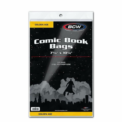 BCW Comic Book Bags Golden Age 7 5/8x 10 1/2 (100 per pack)