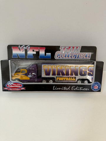 Minnesota Vikings White Rose Collectibles 1999 NFL Tractor Trailer Toy Vehicle 1:80