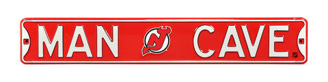 New Jersey Devils Steel Street Sign with Logo-MAN CAVE