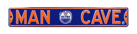 Edmonton Oilers Steel Street Sign with Logo-MAN CAVE