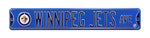 Winnipeg Jets Steel Street Sign with Logo-WINNIPEG JETS AVE blue logo
