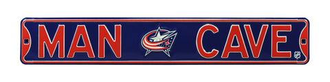 Columbus Blue Jackets Steel Street Sign with Logo-MAN CAVE