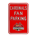 St Louis Cardinals Steel Parking Sign with Logo-FAN PARKING w/WS Logo