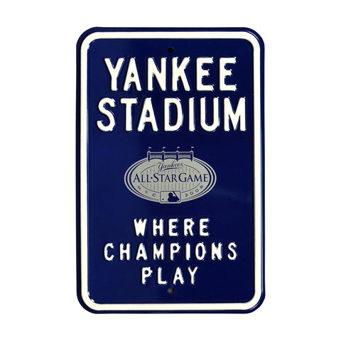 New York Yankees Steel Parking Sign-YANKEE STADIUM PARKING w/2008 AS logo