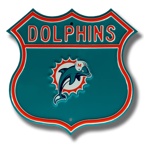 Miami Dolphins Steel Route Sign- Throwback Logo