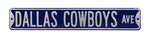 Dallas Cowboys Steel Street Sign - Dallas Cowboys Ave - on Navy