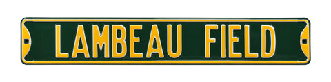 Green Bay Packers Steel Street Sign-LAMBEAU FIELD