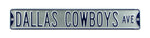 Dallas Cowboys Steel Street Sign - Dallas Cowboys Ave - on Silver