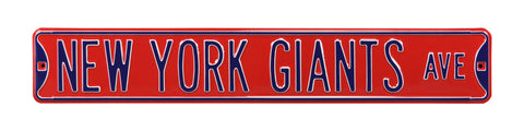 New York Giants Steel Street Sign-NEW YORK GIANTS AVE on Red