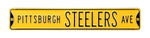 Pittsburgh Steelers Steel Street Sign-PITTSBURGH STEELERS AVE on Yellow