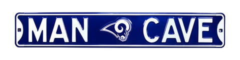 Los Angeles Rams Steel Street Sign with Logo-MAN CAVE (White Logo)