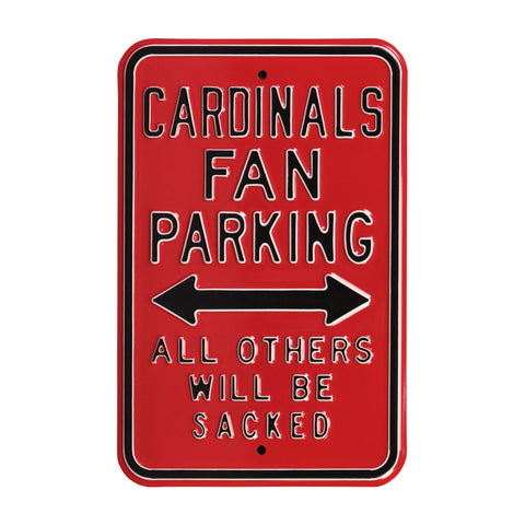 Arizona Cardinals Steel Parking Sign-ALL OTHERS WILL BE SACKED