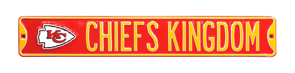 KC Chiefs Kingdom Mancave Metal Sign