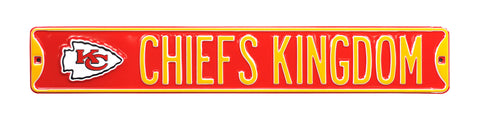 Kansas City Chiefs Steel Street Sign with Logo-CHIEFS KINGDOM
