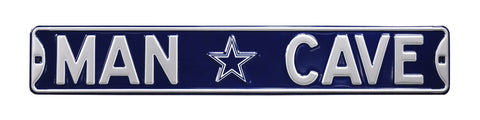 Dallas Cowboys Steel Street Sign with Logo-MAN CAVE on Navy