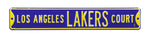 Los Angeles Lakers Steel Street Sign-LOS ANGELES LAKERS CT on Purple