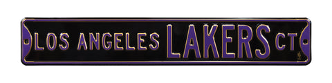 Los Angeles Lakers Steel Street Sign-LOS ANGELES LAKERS CT on Black