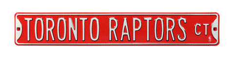 Toronto Raptors Steel Street Sign, Throwback Colors-TORONTO RAPTORS CT