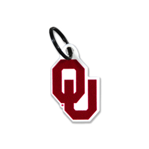 Oklahoma Sooners Laser Cut Logo Steel Key Ring-Primary Logo