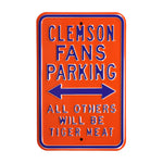 Clemson Tigers Steel Parking Sign-Tiger Meat