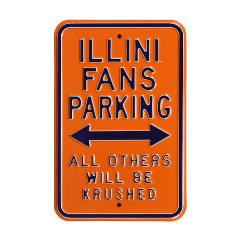 Illinois Fighting Illini Steel Parking Sign-All Others Krushed