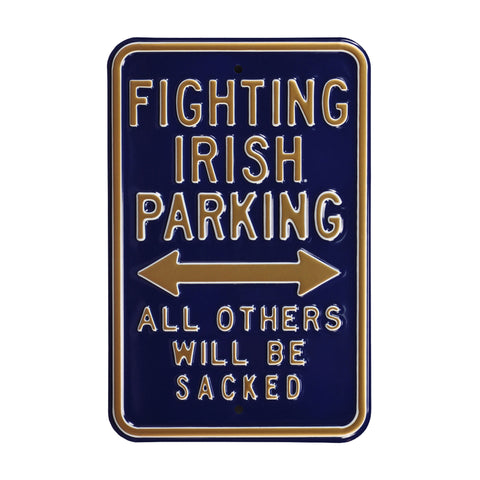 Notre Dame Steel Parking Sign-Fighting Irish