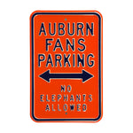 Auburn Tigers Steel Parking Sign-No Elephants