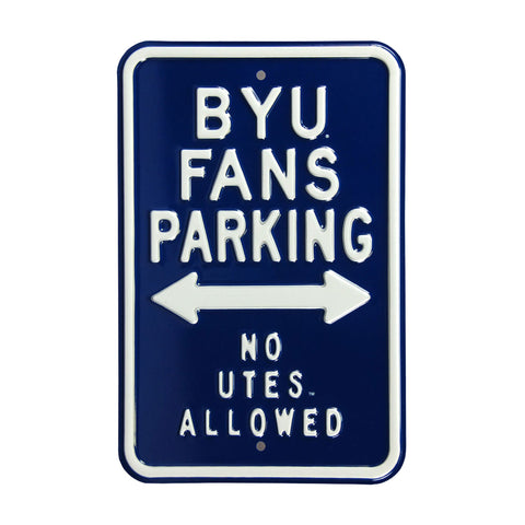 BYU Cougars Steel Parking Sign-No Utes