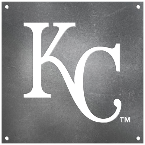 Kansas City Royals Laser Cut Raw Steel Sign Spirit Size-KC Cap Logo