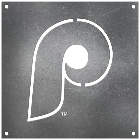 Philadelphia Phillies Laser Cut Raw Steel Sign Spirit Size-Retro Logo