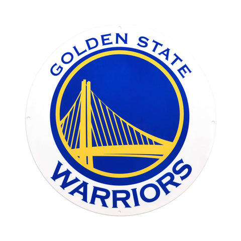 Golden State Warriors Laser Cut Steel Logo Statement Size-Throwback Primary Logo