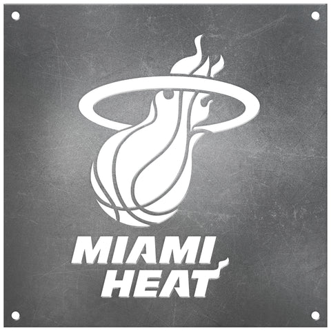 Miami Heat Laser Cut Raw Steel Sign Statement Size-Primary Logo