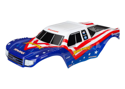 Traxxas Part 3676 Body Bigfoot Firestone Officially Lic replica painted Stampede